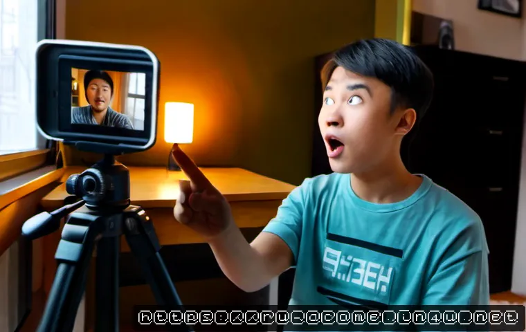 Home 17 아시아 코미디 유튜버 추천 - Photorealistic young Asian comedy video creator recording a playful sketch in a cozy Moscow apartmen...